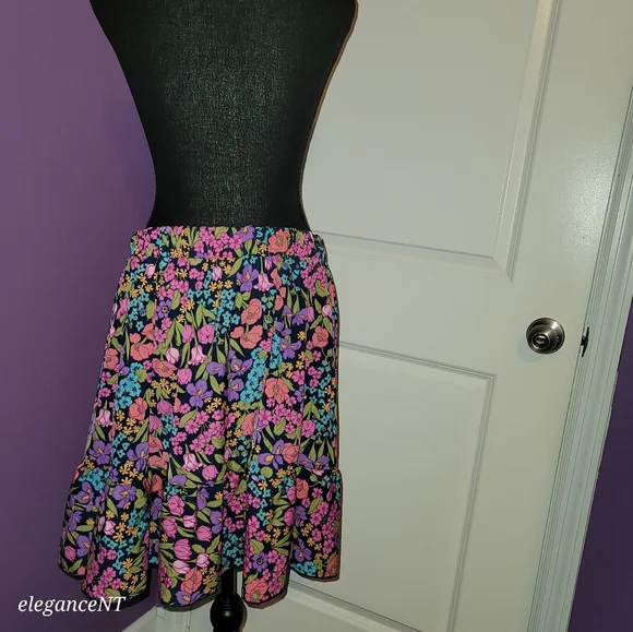 SHEIN Curve Boho Floral Mini Skirt Size 1X NWOT Bohemian Cottage Core - Picture 4 of 10